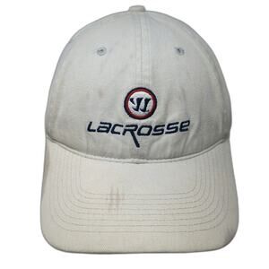 Warrior Baseball Cap Beige One Size Slideback Embroidered Lacrosse Logo Hat